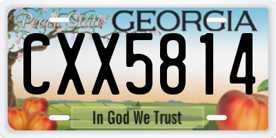 GA license plate CXX5814