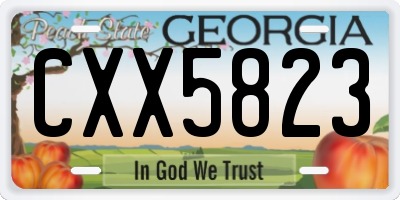 GA license plate CXX5823