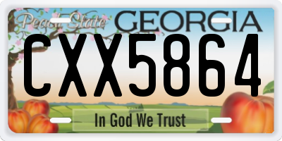 GA license plate CXX5864