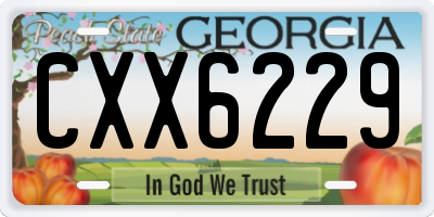 GA license plate CXX6229