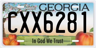 GA license plate CXX6281