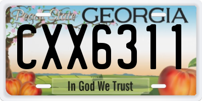 GA license plate CXX6311
