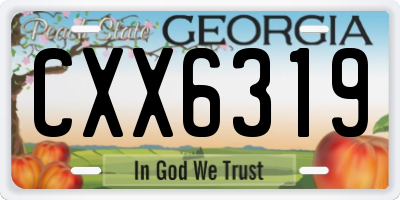 GA license plate CXX6319