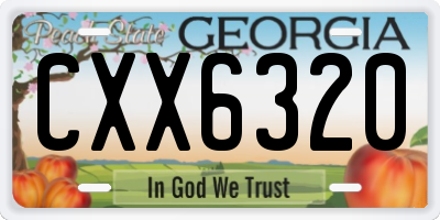 GA license plate CXX6320