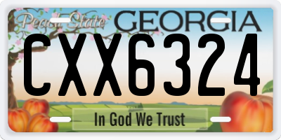 GA license plate CXX6324