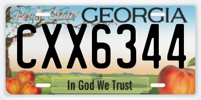 GA license plate CXX6344