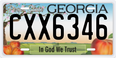 GA license plate CXX6346