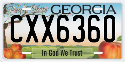 GA license plate CXX6360