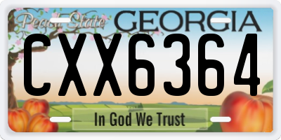GA license plate CXX6364