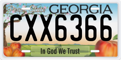 GA license plate CXX6366