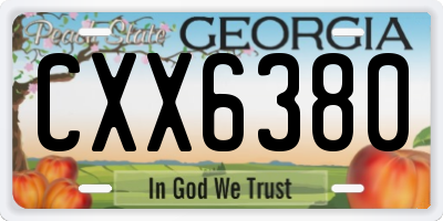 GA license plate CXX6380