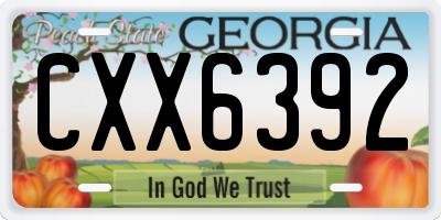 GA license plate CXX6392