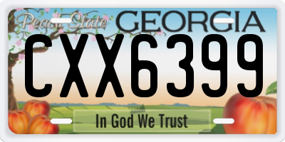 GA license plate CXX6399