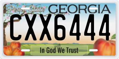GA license plate CXX6444