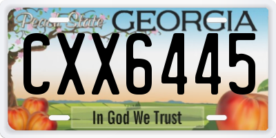 GA license plate CXX6445