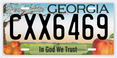 GA license plate CXX6469