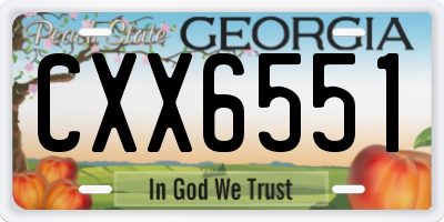 GA license plate CXX6551