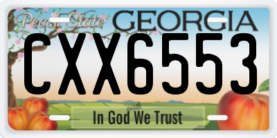 GA license plate CXX6553
