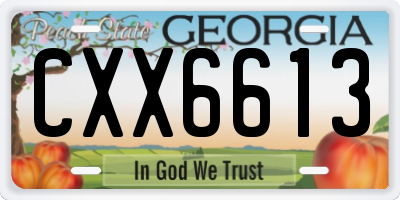 GA license plate CXX6613