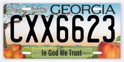 GA license plate CXX6623