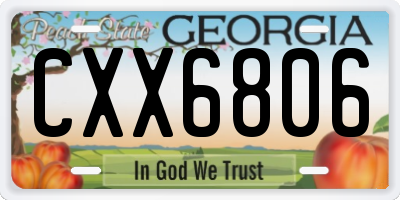 GA license plate CXX6806