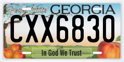 GA license plate CXX6830