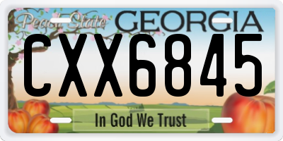 GA license plate CXX6845