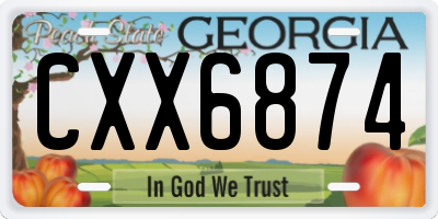 GA license plate CXX6874