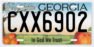 GA license plate CXX6902