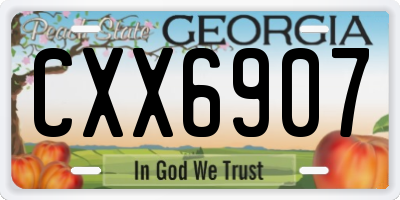 GA license plate CXX6907