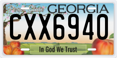GA license plate CXX6940