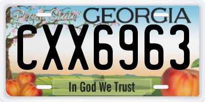 GA license plate CXX6963