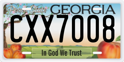 GA license plate CXX7008