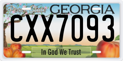 GA license plate CXX7093