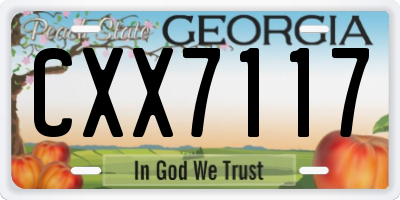 GA license plate CXX7117