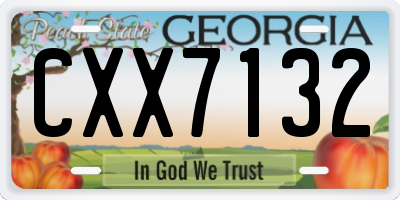 GA license plate CXX7132