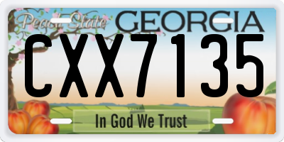 GA license plate CXX7135