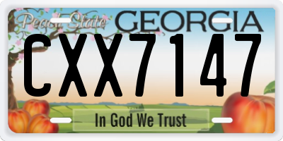 GA license plate CXX7147
