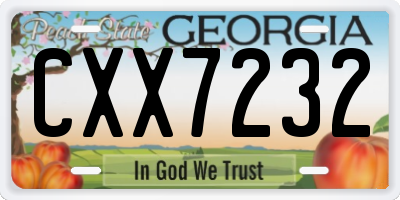 GA license plate CXX7232
