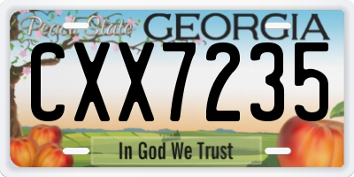 GA license plate CXX7235