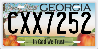 GA license plate CXX7252