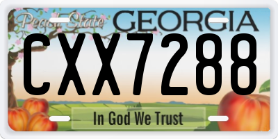GA license plate CXX7288