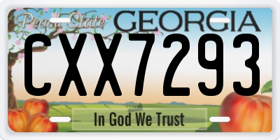 GA license plate CXX7293