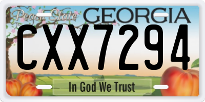 GA license plate CXX7294