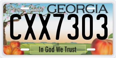 GA license plate CXX7303
