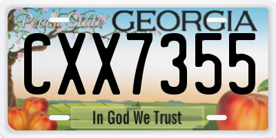 GA license plate CXX7355