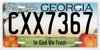 GA license plate CXX7367
