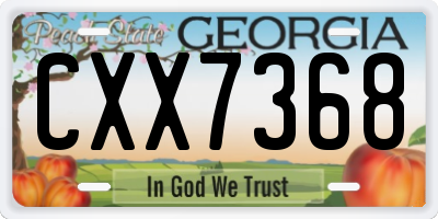 GA license plate CXX7368