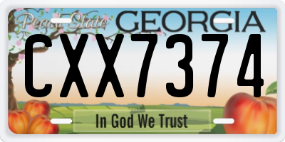 GA license plate CXX7374