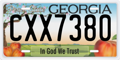 GA license plate CXX7380